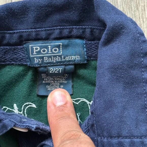 Vintage Polo Ralph Lauren Country Riders Jockey Club Rugby Shirt Size 2 Kids - Picture 3 of 5